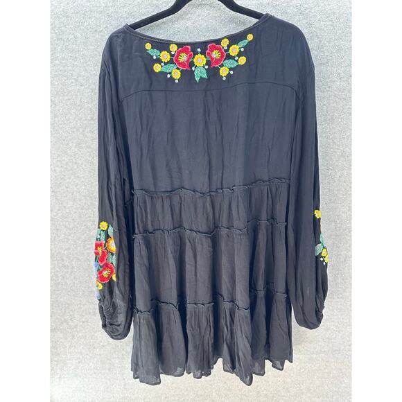 Free People Women's sz XS Oversized Spell On You Embroidered Dress Tunic BOHO - Picture 7 of 12